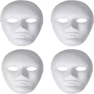 리아투누 4개 DIY 백서 마체 마스크 페인팅 가능한 가면 코스프레 코스튬 소품 할로윈 마디 그라 파티