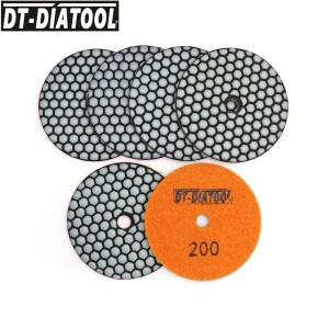 DT-DIATOOL 건식 연마 패드 대리석 세라믹 직경 100mm 화강암 샌딩 디스크 용 수지 본드 유연한 그릿 200