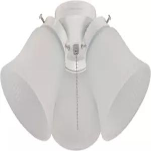 웨스팅하우스 77847 3LGT WHT 프로스 3 프로스트 리브 유리 천장 선풍기 조명 키트 사이즈 없음 WHITE