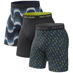 한 쌍의 도둑 남성 u2019s 롱 복서 브 u2013 부드럽고 통기성이 좋은 퀵 드라이 속옷, 4방향 스트레치 멀티팩