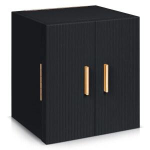 다자산 대형 주얼리 박스 정리함, 서랍 3개가 있는 보관함, 여성용 거울이 박스, 질감이 PU 가죽 표면, 선물 디어, 스타일리시함, 8.7 x 7.5 9.8 인치 (블랙)