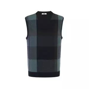 닥스 DAKS SHIRTS 울100 빅체크 브이넥 베스트 네이비DKW1SWVE103N1 132180