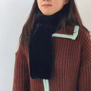 미니목도리 페이크퍼 미니 목도리 머플러 블랙 겨울목도리