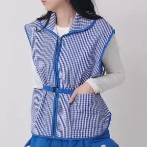 [신상오픈런]여성용 컬러 체크 카라 벨트 패딩 조끼 (42612825)