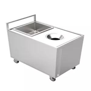 업소용 급식실 잔반처리대 수거통 음식물 수거대 개수대 이동식 구내식당