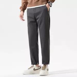 야무치 남자 데일리룩 바지 배기핏 캐주얼 롱팬츠 9부 면 기모 KUK3