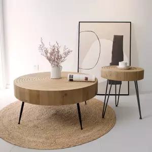 원목 커피테이블 티테이블 거실 원형 소파 인테리어 미니 라운드 원룸