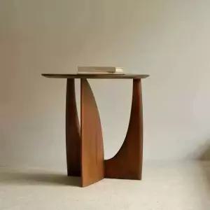 이동식 사이드테이블 원목 고무나무 협탁 빈티지 우드 거실 소파 노트북 받침