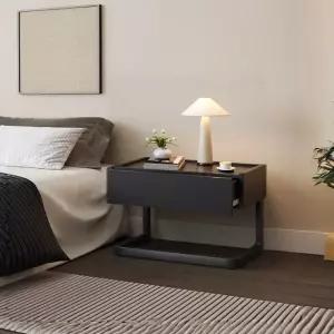 블랙 침대테이블 미니 사이드테이블 베드트레이 원형 거실용 베이직 노트북