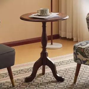 원형 테이블 북유럽 빈티지 사이드 티테이블 침대 원목 라운드 거실