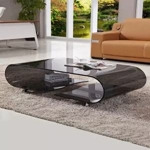 거실 테이블 투명 미니멀 유리 커피테이블 타원형 모던 사이드 원목 인테리어