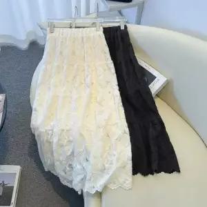 여자 스커트 롱 기모 A라인 데일리 도톰 쉬폰 발레리나레이스 빅사이즈 스포M1