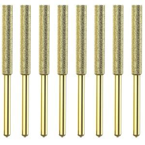 전기톱 비트 티타늄 도금 다이아몬드 숫돌, 고경도 파일, 직경 4.0mm, 5.5mm, 8 개