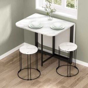 형 접이식 식탁 책상 이동식 원룸 거실 나무 120x60cm 테이블 원목 원탁 협탁