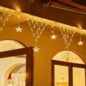 방수 가랜드 야외 LED 조명 크리스마스 전구 삼각형 웜색 믹스컬러 스트링 데코