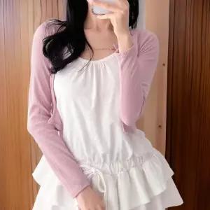 [신상오픈런]여성용 실버 하트 크롭 롱소매 골지 가디건 (32966073)