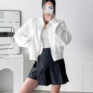 [신상오픈런]샤인 유광 하이넥 크롭집업 키작녀 댄스팀 10대코디 (28832849)