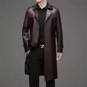 롱 남자정장재킷 가죽 트렌치코트 봄가을 블레이저 칼라 코트 슬림핏 무릎 오버 원템3