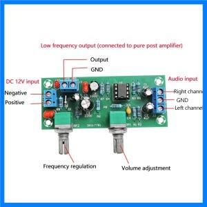 고정밀 단일 공급 로우 패스 필터 보드, 서브우퍼 프리앰프 보드, 2.1 채널, DC 10-24V, 22hz-300hz