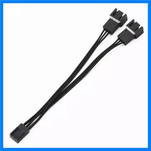 PC 컴퓨터 케이스 팬 연결 와이어, 3 핀 암 Y 스플리터, 듀얼 3 핀 수 메인보드 전원 케이블 어댑터