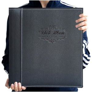 Zoview 아트 사진 앨범은 3X5, 4X6, 5X7, 6X8, 8X10 사진, 가죽 커버, 마그네틱 셀프 스틱 페이지, 수제 DIY 앨범(블랙, 라지)을 보관할