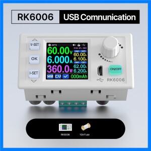 RK6006-BT CNC 직류 조정 전원 공급 장치, DC to DC 스텝 다운 전압 벤치, 4 자리 통신, 60V 6A, 신제품