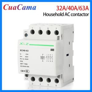 1PCS 4P Din 레일 모듈형 가정용 Ac 접촉기 32A/40A/63A 220V/230V 50/60HZ 3NO 1NC
