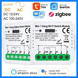 Tuya 와이파이 지그비 스마트 건식 접촉 스위치 모듈, 홈 DIY 차단기 릴레이 타이머, 알렉사 구글과 함께