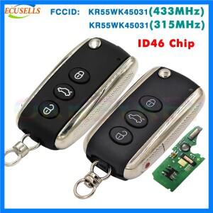 Ecusells 스마트 3/4 버튼 리모트 키 315Mhz/433mhz ID46 벤틀리 컨티넨탈 GT 플라잉 스퍼용 FCC KR55WK450