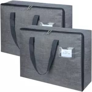 YACQ 2팩 대형 방습 보관 이동 여행 가방 편안한 베개 담요 이불 침구 의류/방수성 린넨 원단/보관 용기