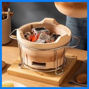 휴대용 클레이 오븐 티팟 워머, 숯 연소 알코올 스토브, 버너, 숯화로 조잡한 도자기 쿵푸 차