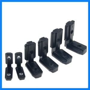 10 개/갑 2020 블랙 L 모양 내부 코너 커넥터 조인트 브라켓 3030 4040 EU