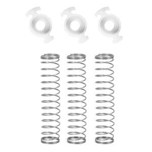 CCeCCe 3팩 트럼펫 밸브 스프링 코넷 피스톤 교체 부품, 플라스틱 가이드 3개 포함, 수리용 플레이트 개스킷 범용, 황동 버튼 기구 사용