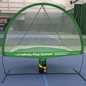 테니스와 피클볼을 위한 멀티 트위스트 미니 볼 머신이 장착된 인피니티 플레이 시스템 리바운더 네트