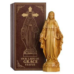 성모 마리아 상, 목조 가톨릭 선물 및 가정 제단을 위한 기독교 장식, 장식 피규어