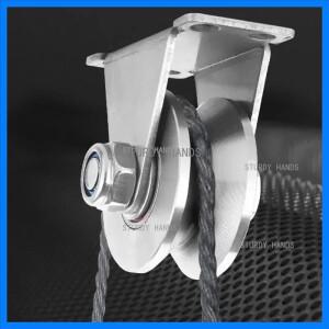 1pc 스테인레스 스틸 삼각대 도르래 와이어 로프 리프팅 베어링 교수형 휠, 홈 슬라이딩 도어 트랙 하드웨