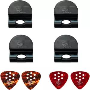 IVU 크리에이터 스마트 3-in-1 기타 스트랩 잠금 블록 픽 홀더와 미끄럼 방지 및 케이블 후크