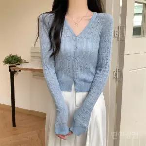 여름가디건 비치 여성 반팔 시스루 린넨 긴팔 썸머 볼레로 골지 크롭 얇은 로브 니트 브이넥