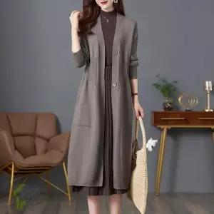 팔콘 롱 여사친 여성 니트 가디건 코트 봄가을 코디 KKE3