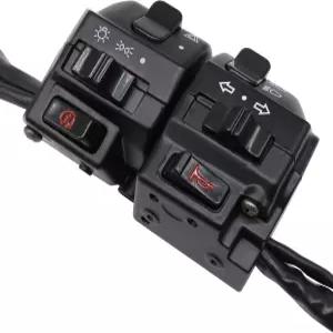 HiSport 블랙 범용 알루미늄 7/8인치 22MM 오토바이 스위치 핸들바 모터바이크 경적 방향 지시등