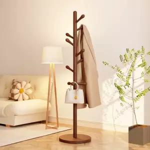 원목 옷걸이 현관 침실 코트랙 행거 호두나무색 옷장 스탠드형 오른쪽