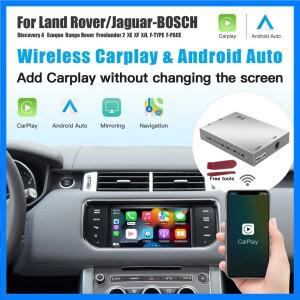 무선 Carplay 안드로이드 자동은 랜드 로버 재규어 Bosch Discovery4 Evoque Freelander2 XE XF XJL 미러링