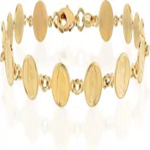 바젤 18K 금도금 성모 마리아 주화 팔찌 7.5인치 방수 고급 광택 마감 변색 없음