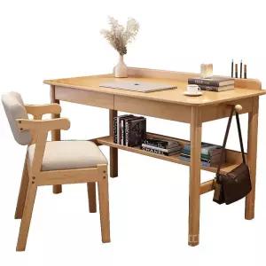 북유럽원목책상 서재 컴퓨터 홈 화장대 하부선반 학생 사무실 데스크탑 재택 서랍형 데스크