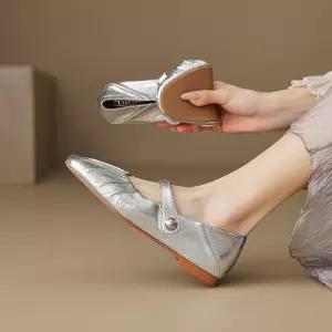 EAMT 여자 로우 넘치는 펌프스 셔링 라운드 단화 통가죽 슈즈 빅사이즈 가을안감 스트랩힐 소프트 YJ3