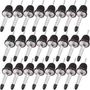 뉴크 스테인리스 스틸 파우치 고무 캡이 있는 24팩 클래식 병 테이퍼드 스파우트 주류 식초 시럽 또는