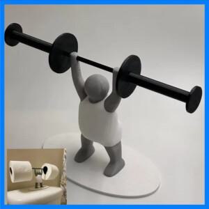 1Pc 재미 있은 역도 화장지 홀더 체육관 테마 욕실 롤 디스펜서 수건에 대 한 스토리지 랙 필수 유머러스