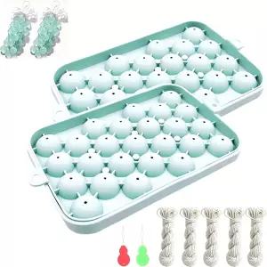 밀플로우 실리콘 비누 몰드 2개 초보자용 DIY 포도 만들기 키트 선물용 홈 데코(비누 제외) (블루)