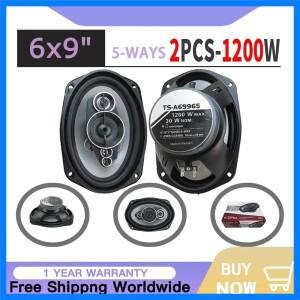 2400W 5웨이 6X9인치 동축 오디오 스피커 시스템 키트, 각 2개, 맞춤형 차량용 고음질 장착