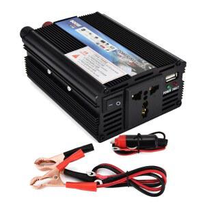 차량용 인버터 500W 자동 변환기 DC 12V/24V에서 AC 220V로 시가 라이터 충전기 USB 포트 플러그 전원 변환기 인버터